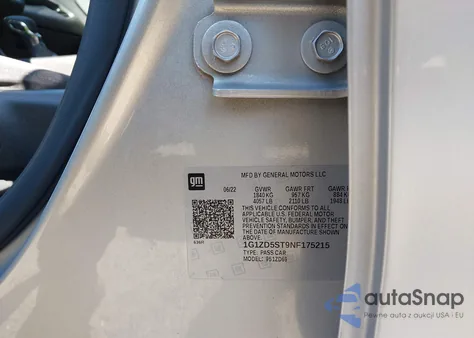 2022 Chevrolet Malibu Fwd Lt из США, поврежденный, VIN 1G1ZD5ST9NF175215